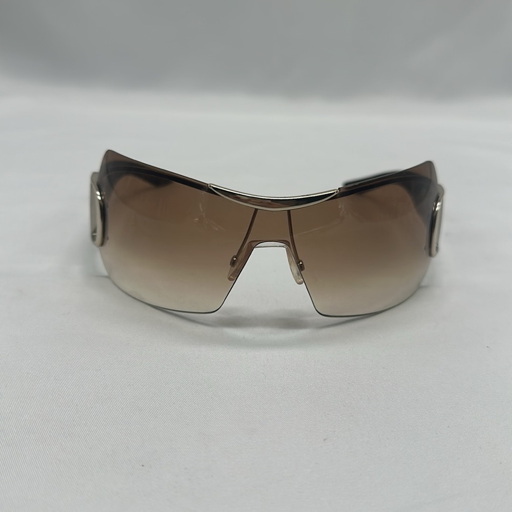 Christian Dior Airpseed1 Rimless Shield Sunglasses Brown Retro Vintage Rare Y2K - Picture 3 of 13